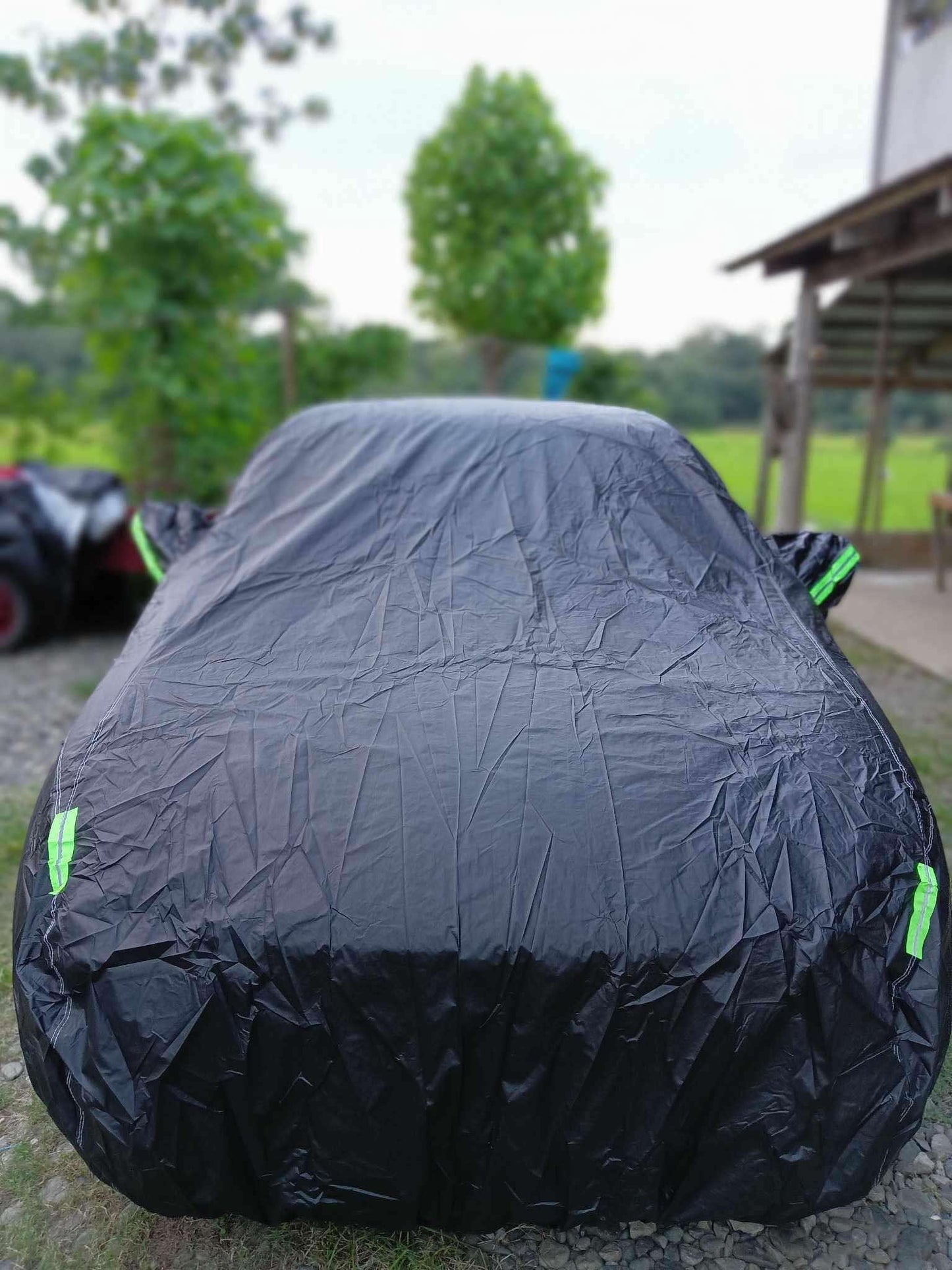 (BLACK EDITION)HATCHBACK SIZE COVER WATERPROOF, DUSTPROOF,HEATPROOF, WINDPROOF,OUTDOOR & INDOOR DURABLE CAR COVER FREE CAR WAX & MICROFIBER CLOTH