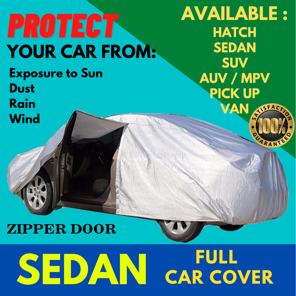 XXL Full Sedan Car Cover Waterproof Outdoor Snow Rain Dust UV - Foto 2