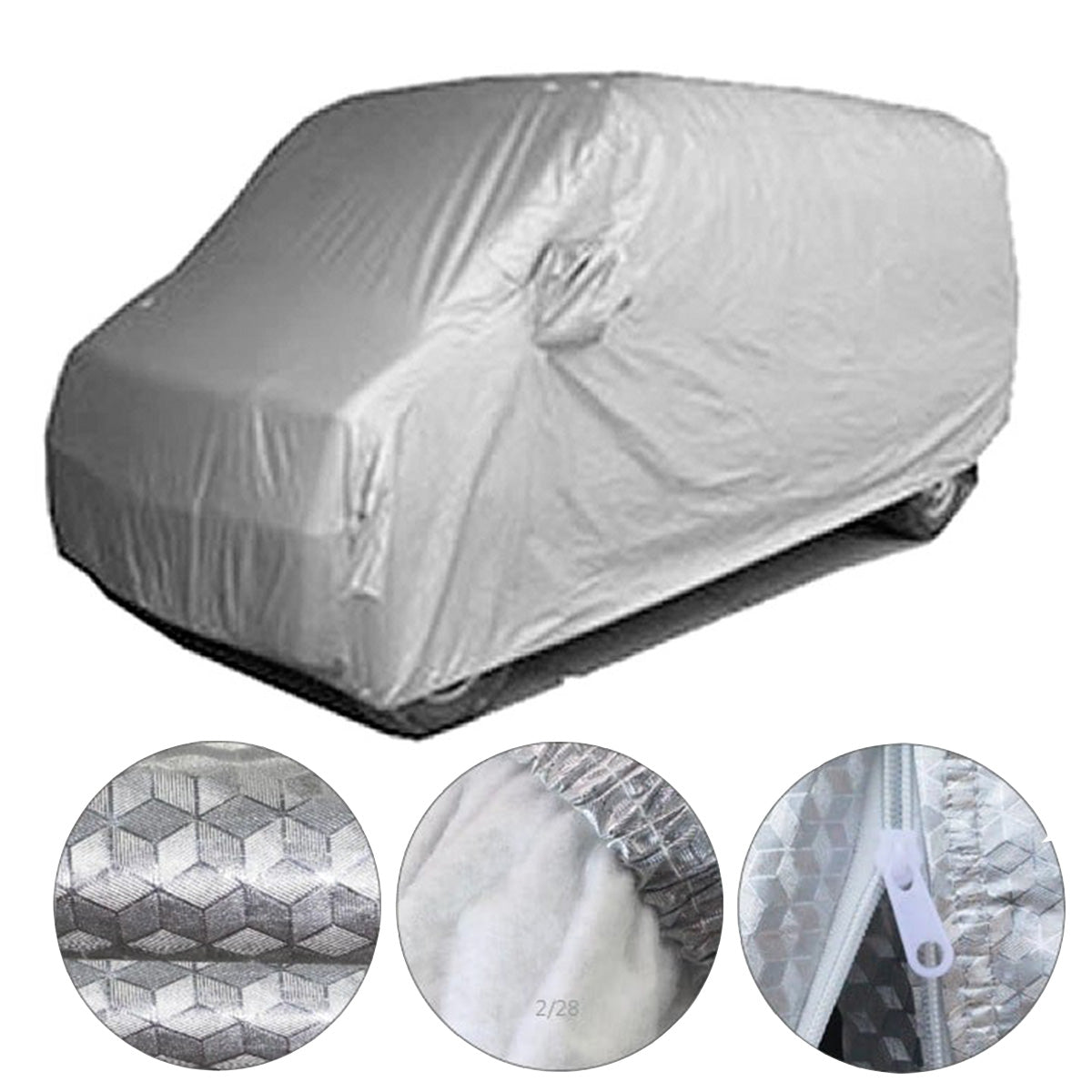 VAN SIZE OUTDOOR & INDOOR,100% WATERPROOF,HETAPROOF, DUSTPROOF, WINDPROOF FULL SET COVER W/ FREE CAR WAX AND MICROFIBER CLOTH
